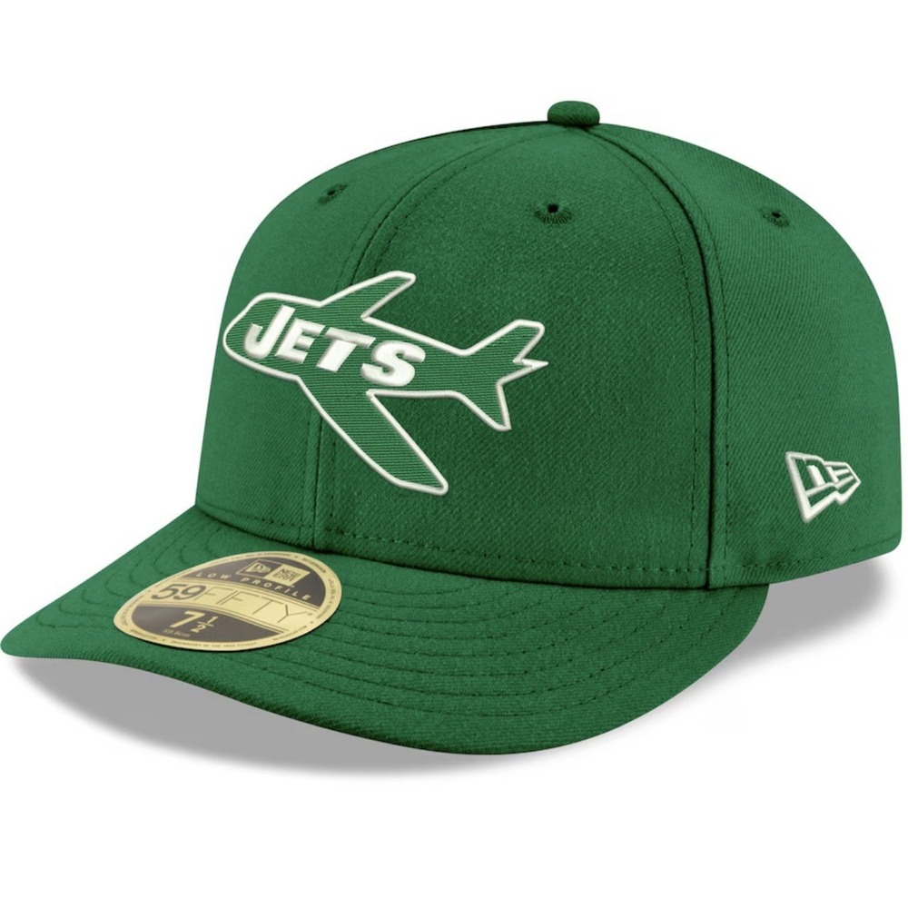 New Era Men's 7 1/2 New York Jets Low Profile 59Fifty Fitted Hat NFL Green NEW